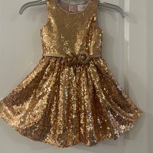 Disney Rose gold sequin girl dress